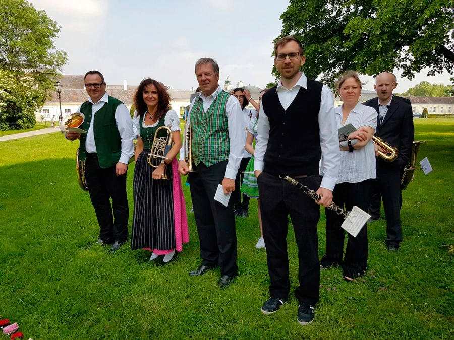 Bläserensemble beim Fronleichnamsumzug